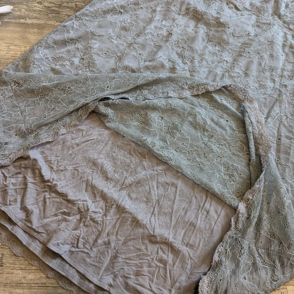 Soma dove gray lace overlay nightgown sleepwear size L NWT - Picture 8 of 8